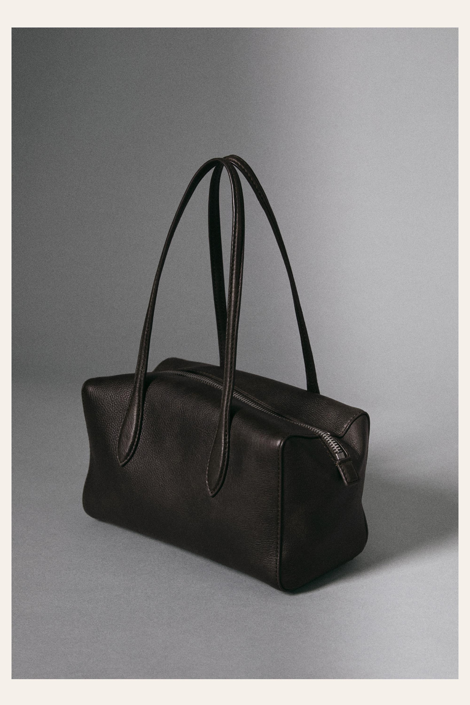 Nappa leather mini satchel — Brown