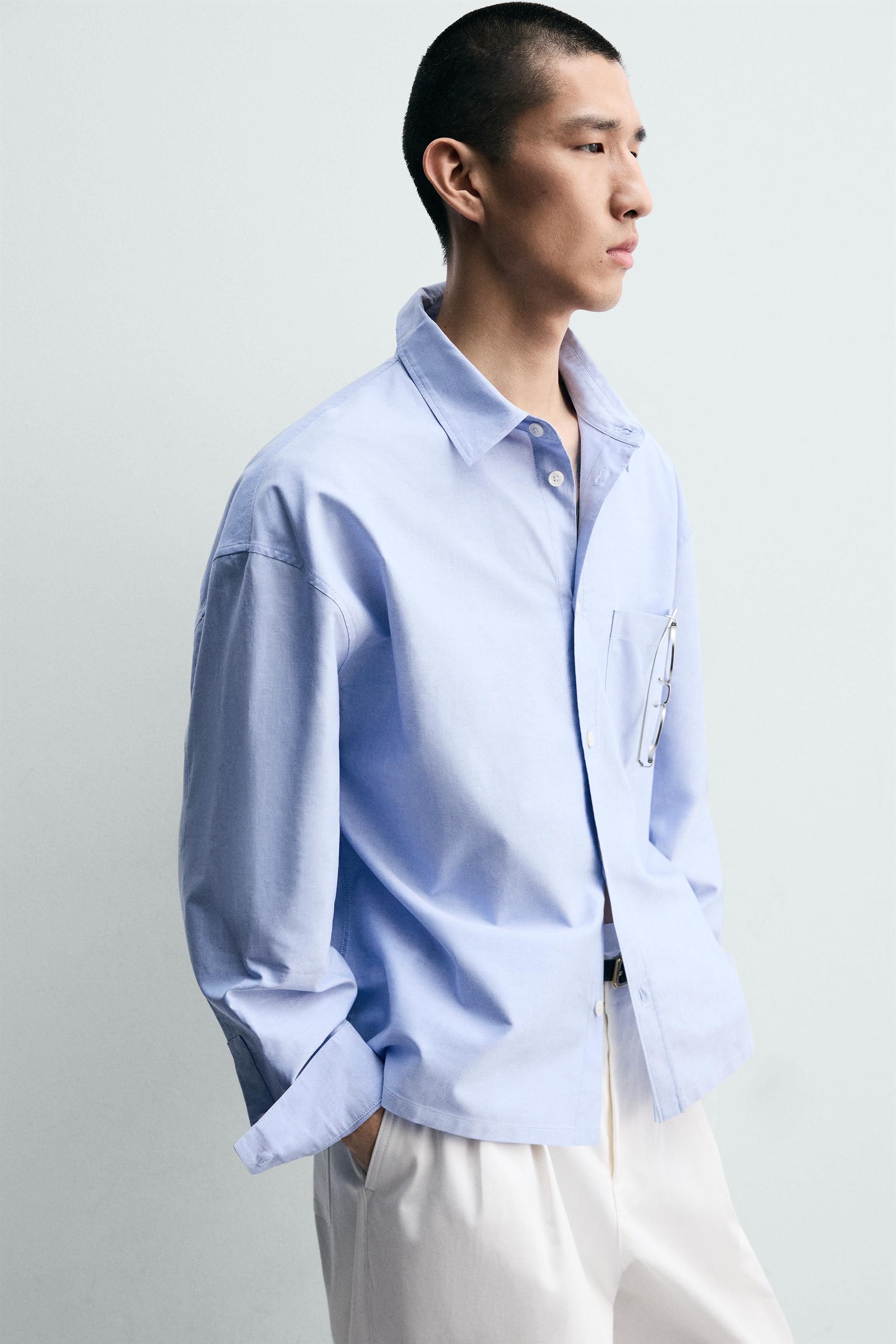 BOXY FIT OXFORD SHIRT - Sky blue | ZARA Canada