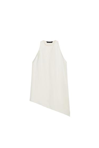 توب غير متماثل ZW COLLECTION - خَام الخاص بـ Zara