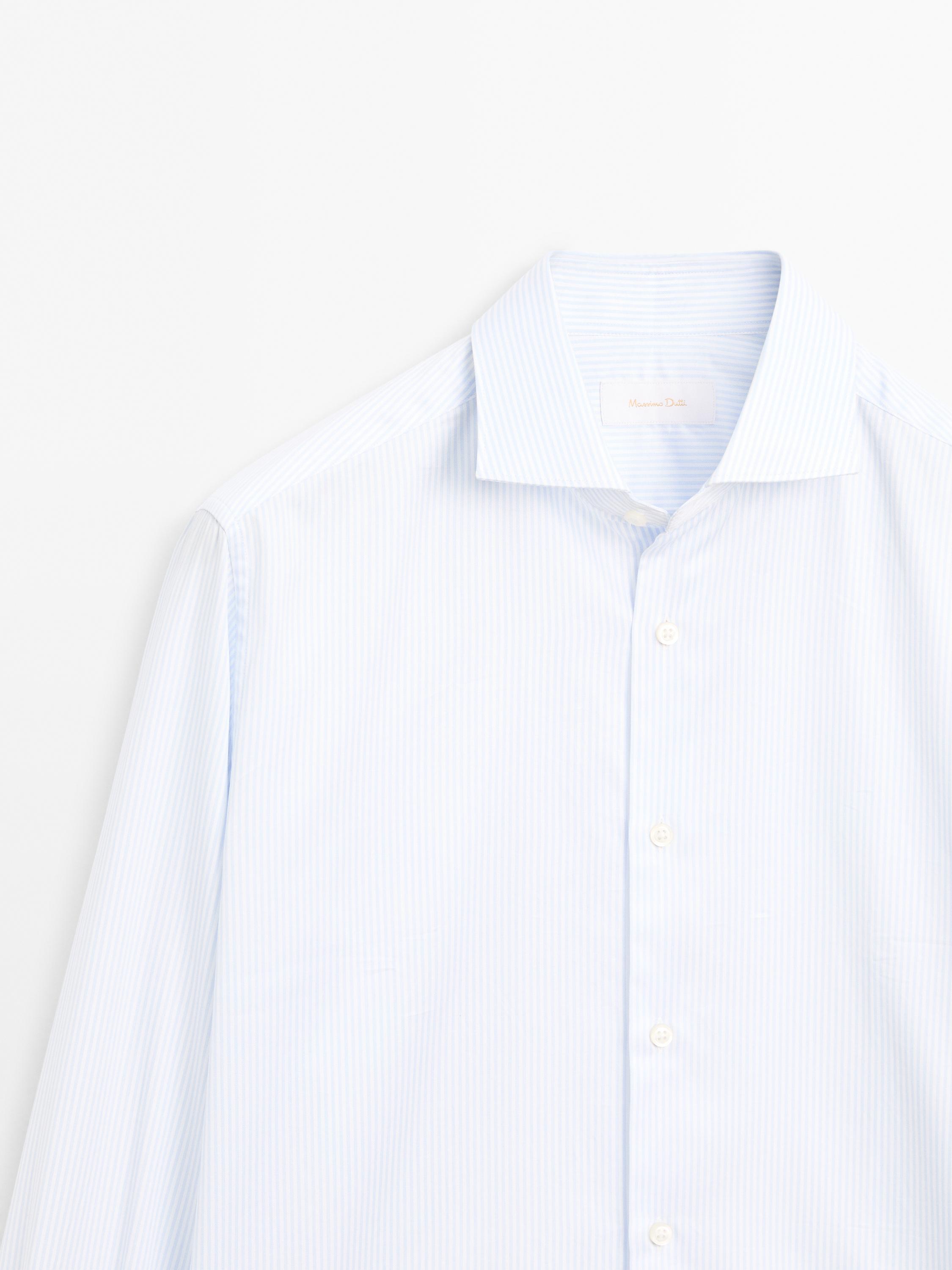 Chemise slim à rayures 100 % coton