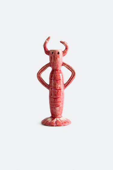 CERAMIC LOBSTER CANDLESTICK - Pink by Zara
