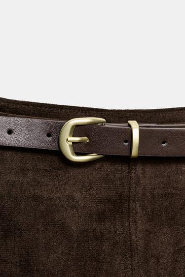 JUPE EFFET DAIM AVEC CEINTURE - Marron chocolat de Zara - Image 8