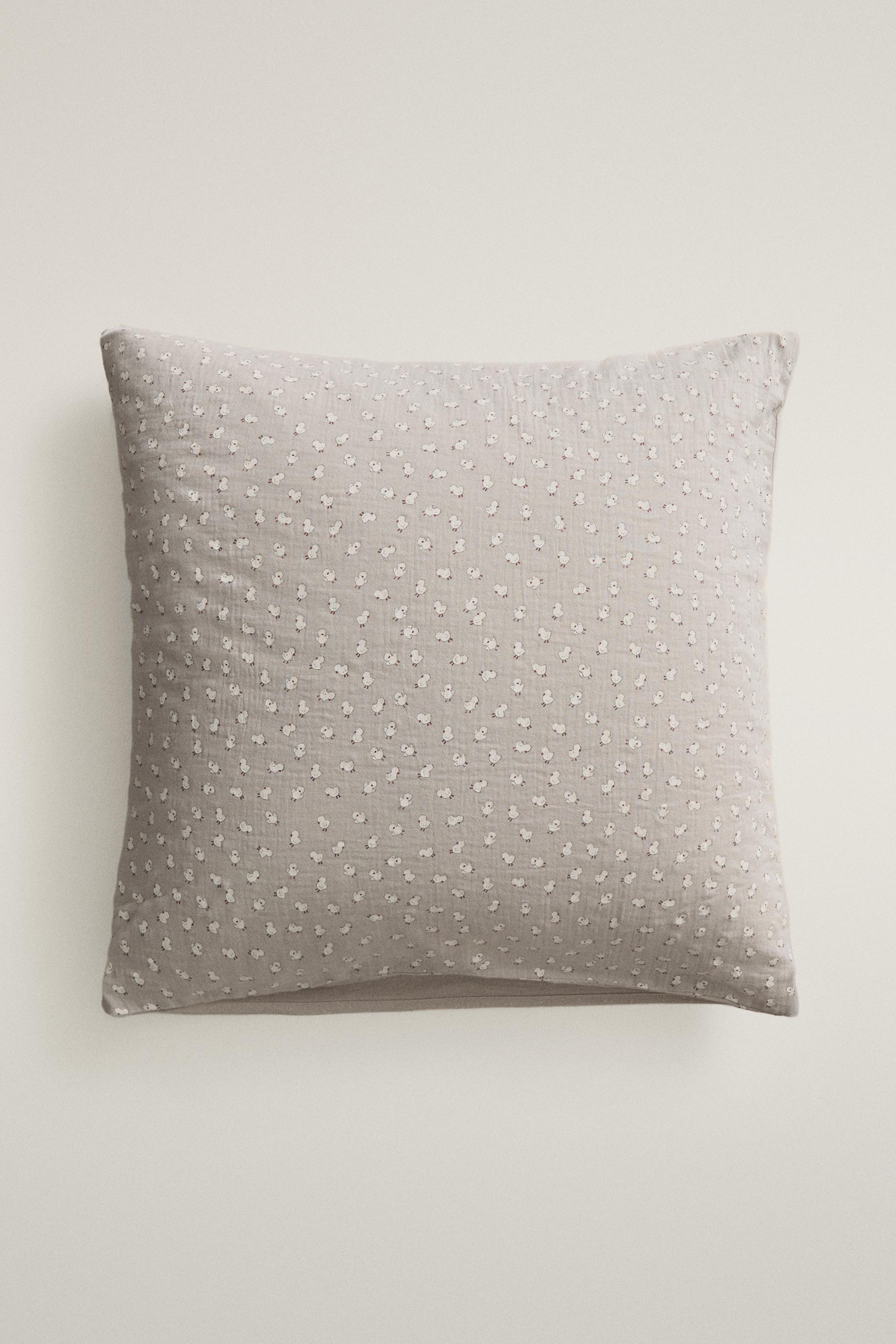 TAIE D’OREILLER ENFANT COTON GAZE POUSSINS