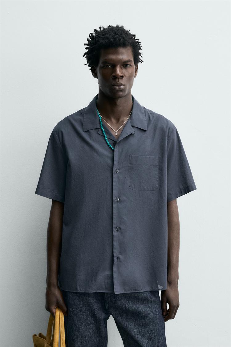 ZARA REGULAR FIT COTTON VOILE SHIRT