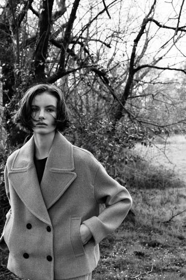 SHORT DOUBLE-BREASTED COAT - Mink by Zara