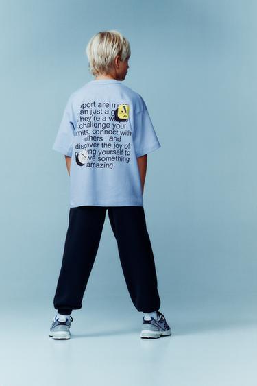 SPORTY SLOGAN T-SHIRT - Light blue by Zara