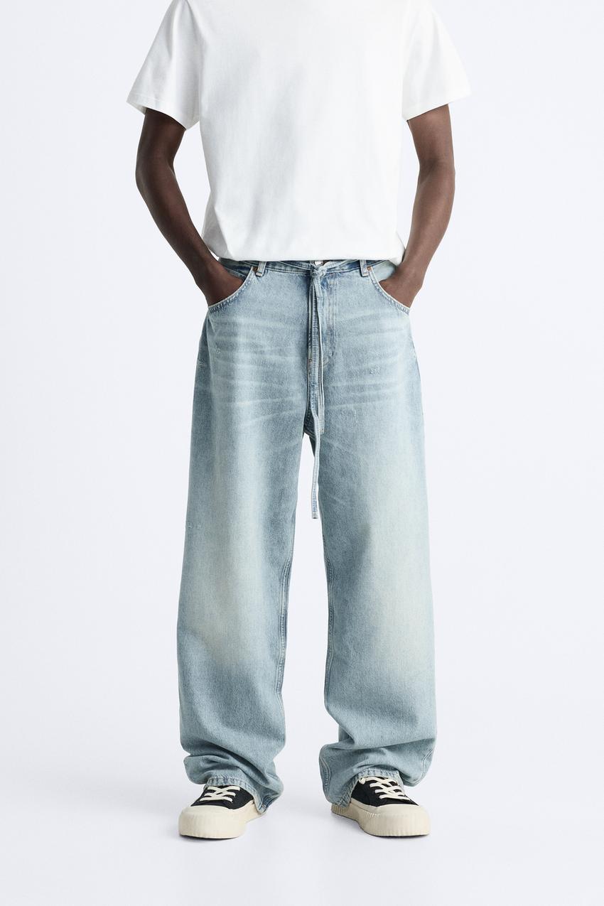 バギーデニムパンツ ベルト - ウォーターブルー | ZARA Japan / 日本