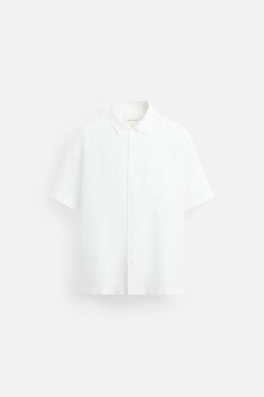 100% LINEN SHIRT - White by Zara