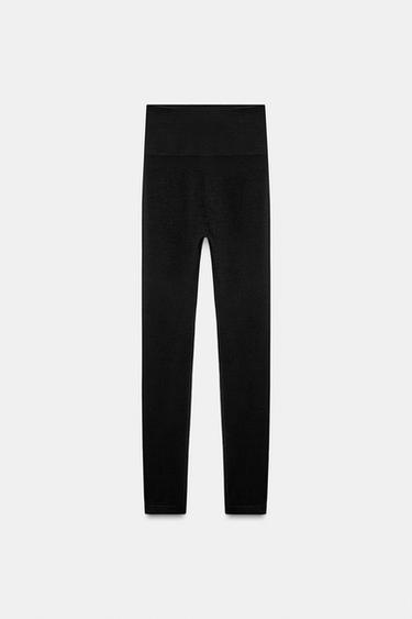 Zara MERINO WOOL SEAMLESS LEGGINGS SKI COLLECTION - Black