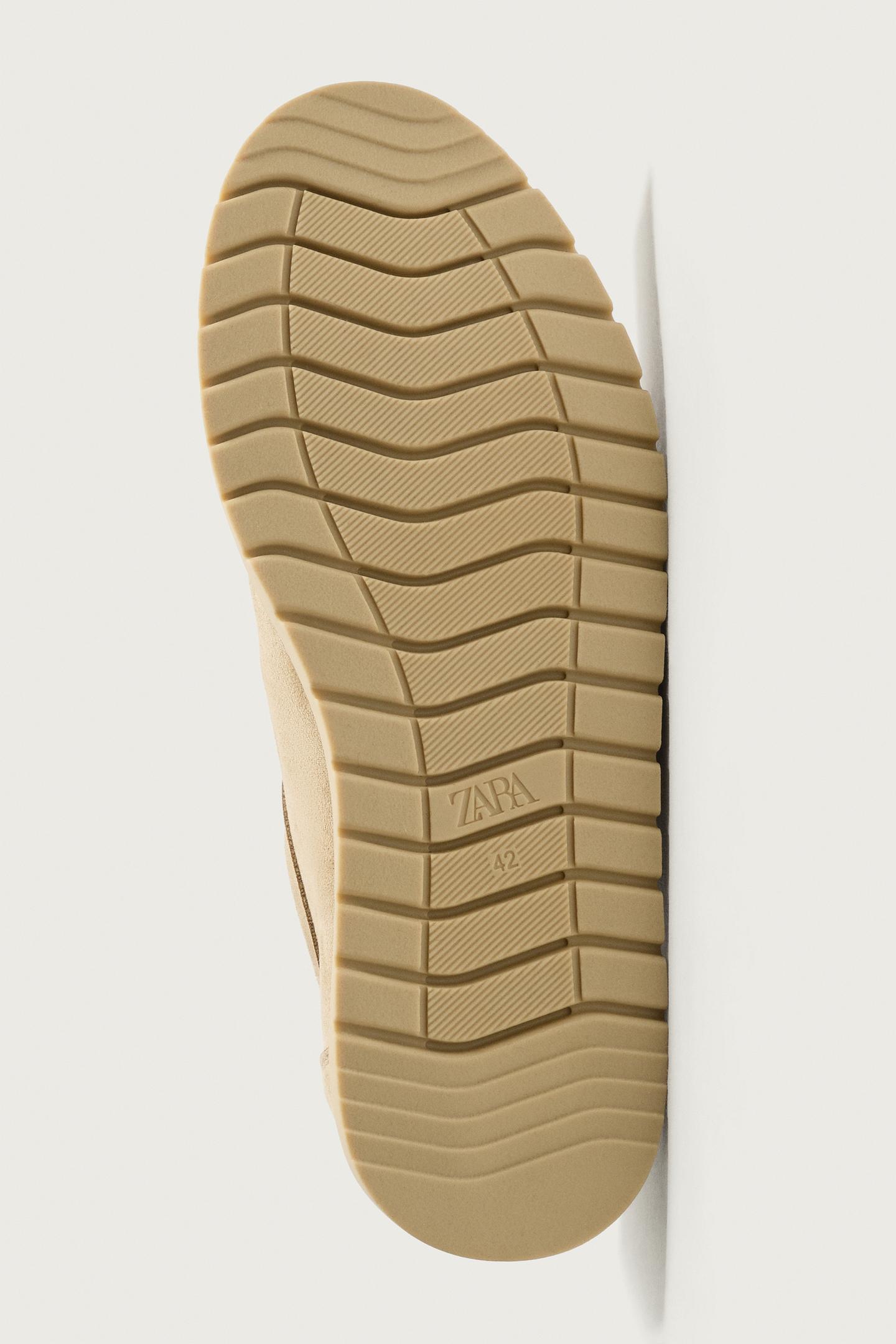 Мужские туфли Zara Apron-Toe Lace-Up, цвет: Бежевый — фото 7