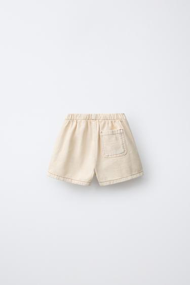 SHORT EN SERGÉ - Écru moyen de Zara - Image 1
