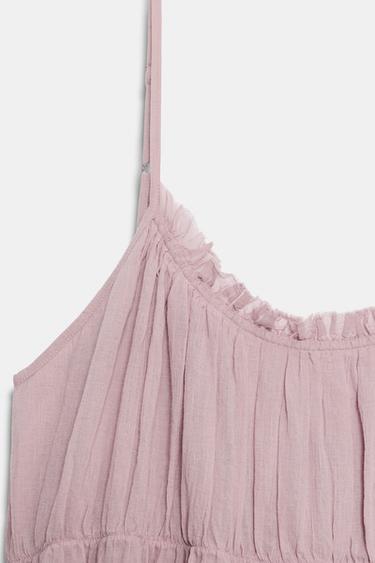 CHIFFON MIDI DRESS WITH RUFFLES - Lilac by Zara - Image 5