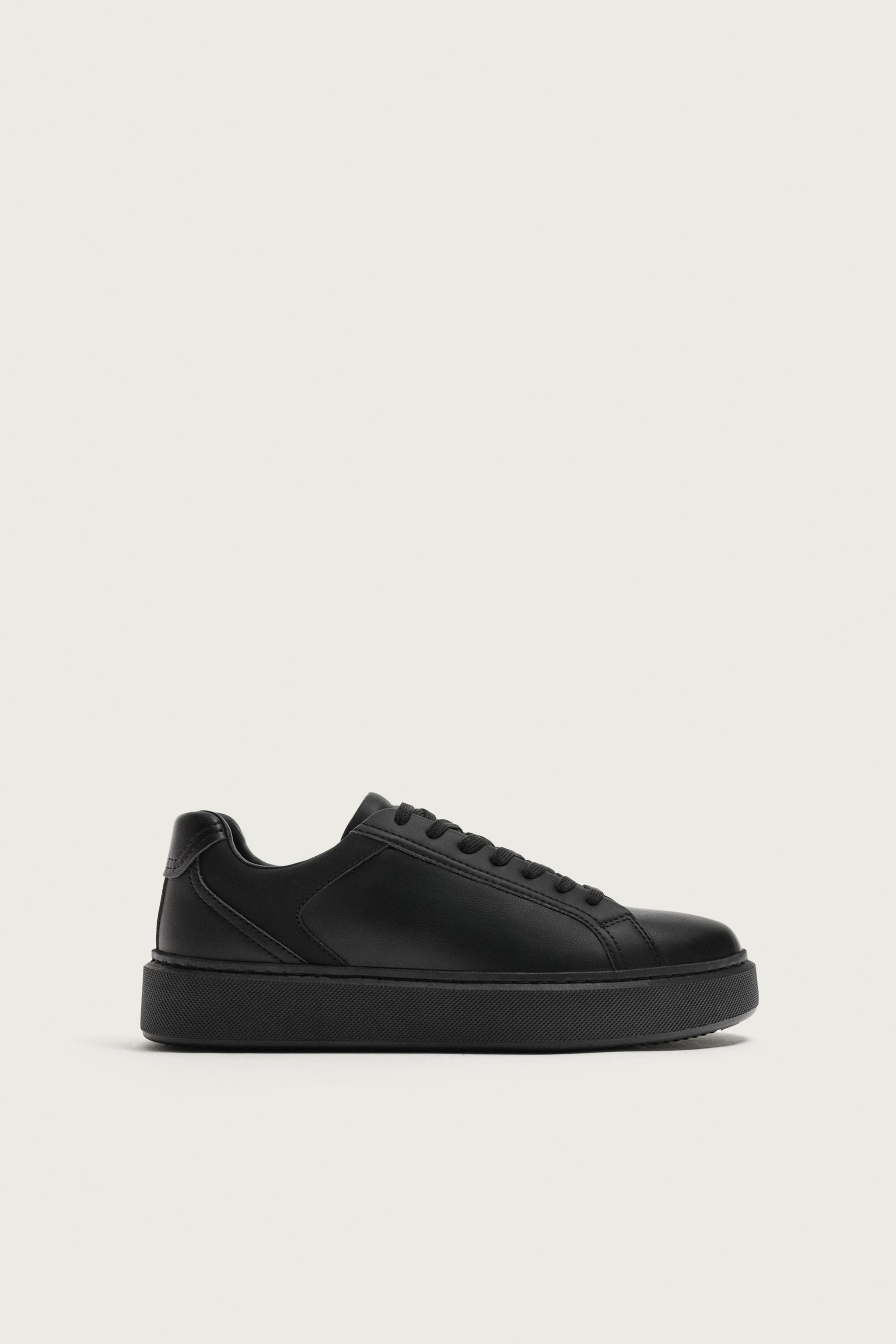 Мужские кроссовки Zara MONOCHROME THICK-SOLED SNEAKERS — фото 4