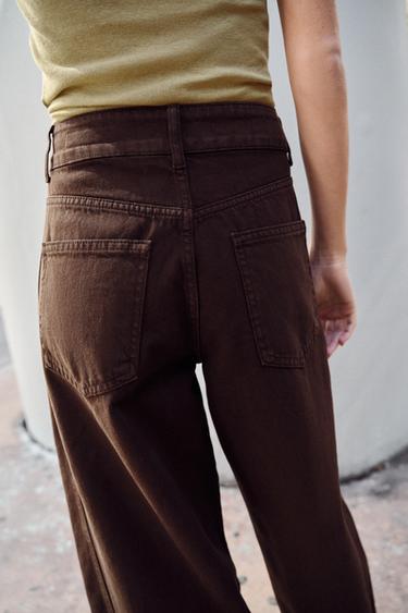 Z1975 BARREL ANKLE-LENGTH MID-WAIST JEANS - Brown by Zara - Image 7