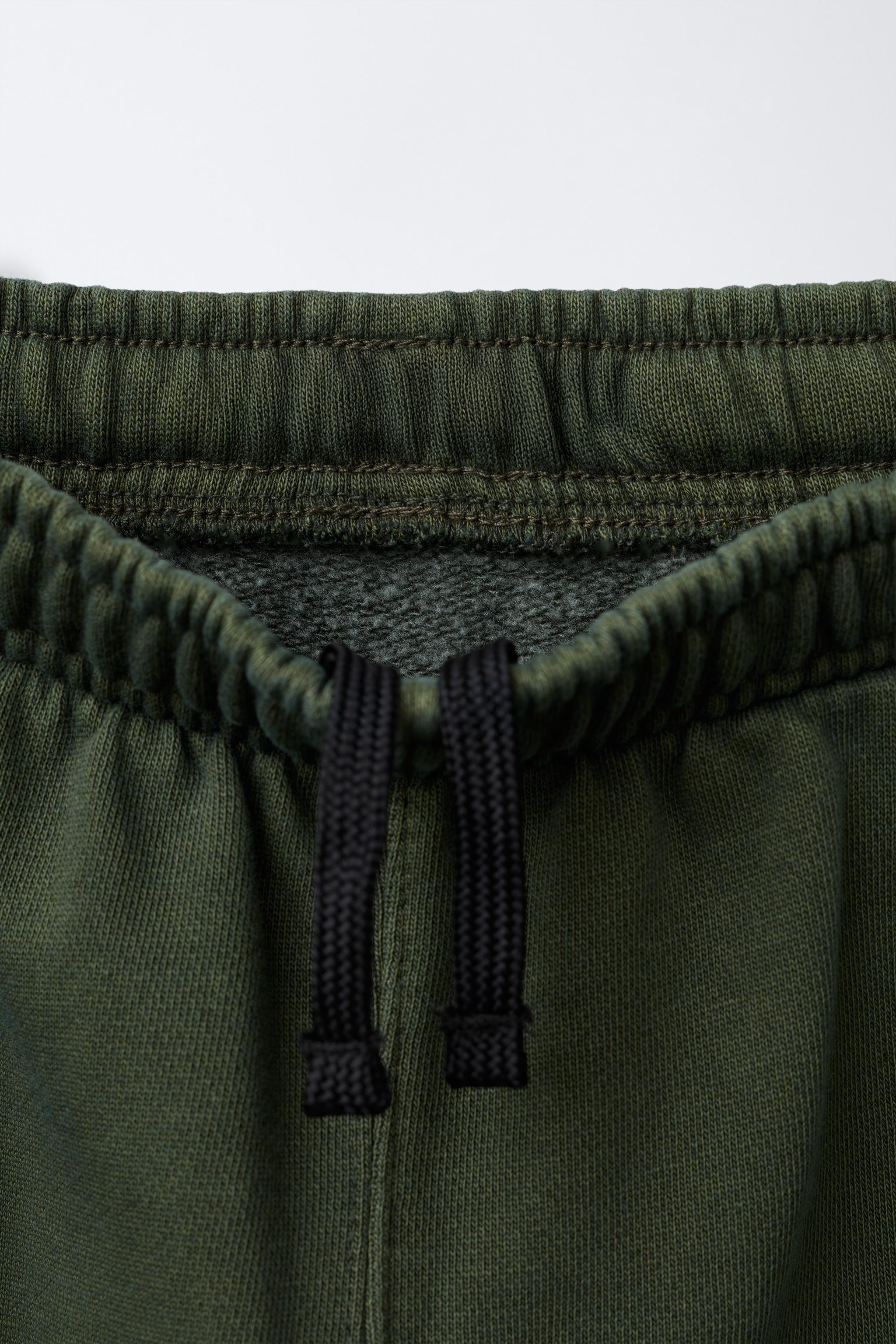 PLUSH WIDE LEG GARMENT DYED CARGO PANTS