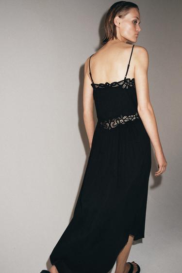 ZW COLLECTION LACE MIDI DRESS - Black by Zara - Image 2
