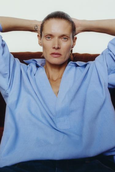 CHEMISE OVERSIZE OXFORD - Bleu de Zara - Image 6