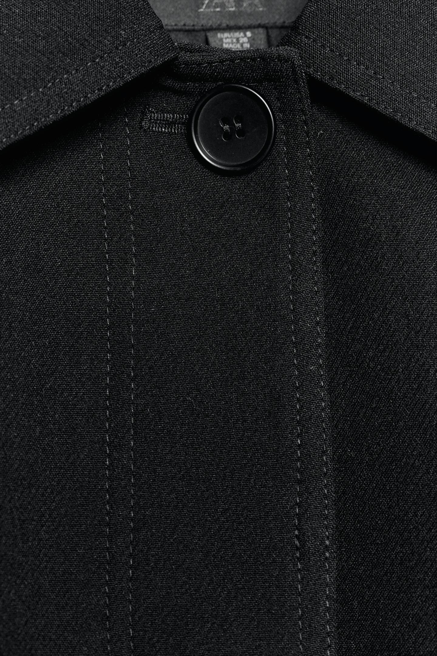 Женская куртка Zara Cropped Jacket with Shoulder Pads, цвет: Чёрный — фото 9