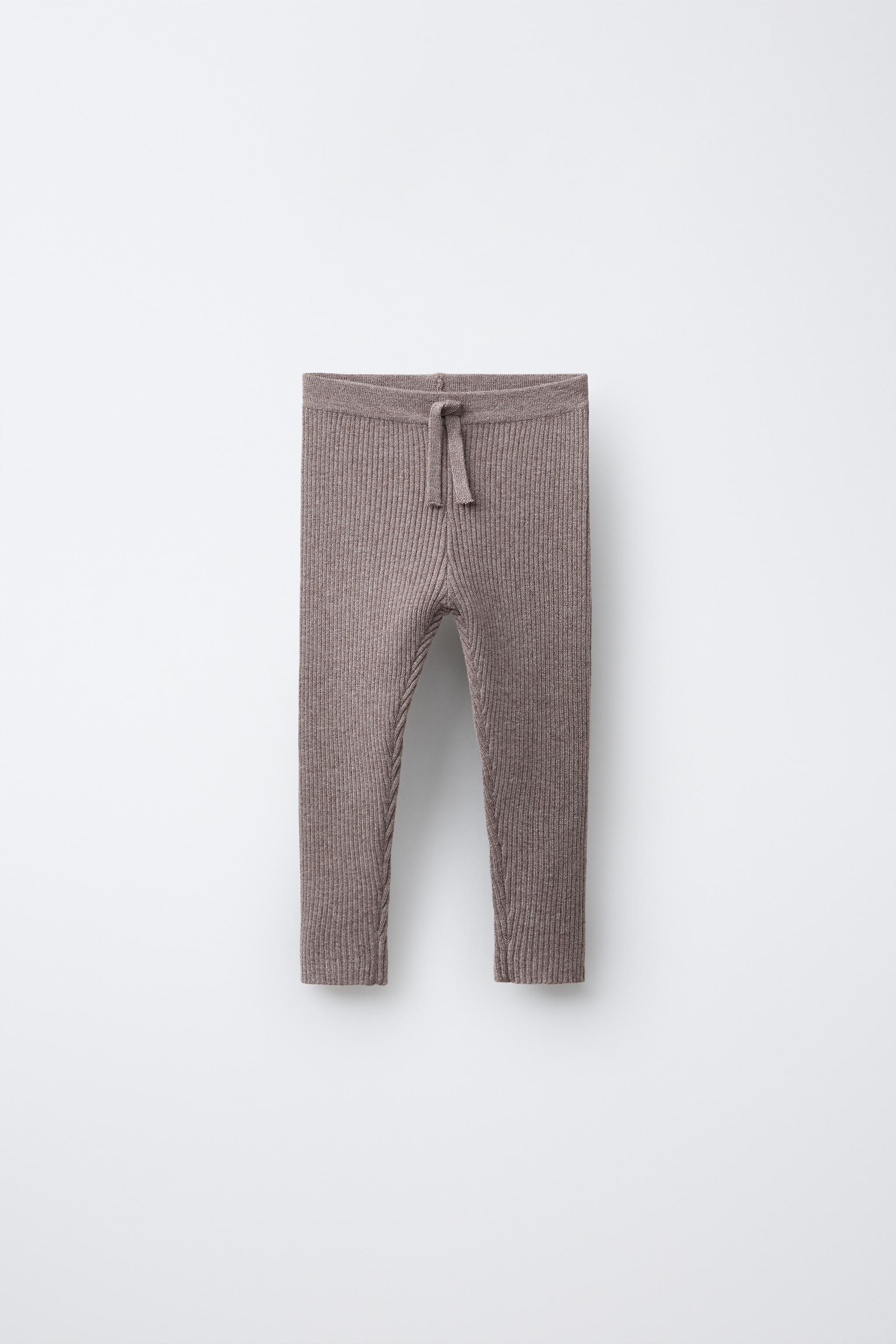 RIBBED KNIT LEGGINGS - Sand / Marl | ZARA United States