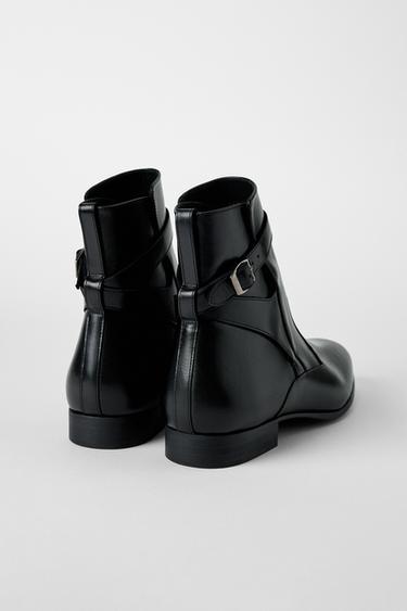 LEATHER BUCKLE BOOTS BOBBY GILLESPIE X ZARA - Black by Zara