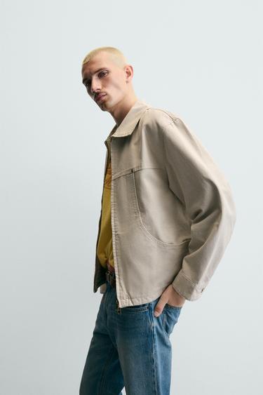 RELAXED FIT JACKET WITH POCKETS - Oyster-white by Zara - Image 5