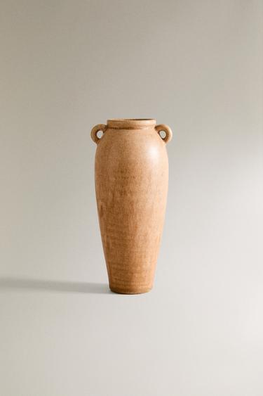 VASE CÉRAMIQUE À ANSES - Marron de Zara - Image 0