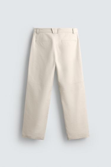 PANTALON REGULAR FIT POCHES - Blanc cassé de Zara - Image 8