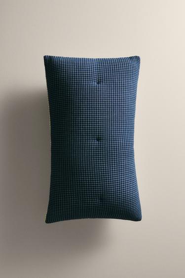 CHILDREN'S REVERSIBLE MUSLIN QUILT CUSHION COVER - Navy blue by Zara
