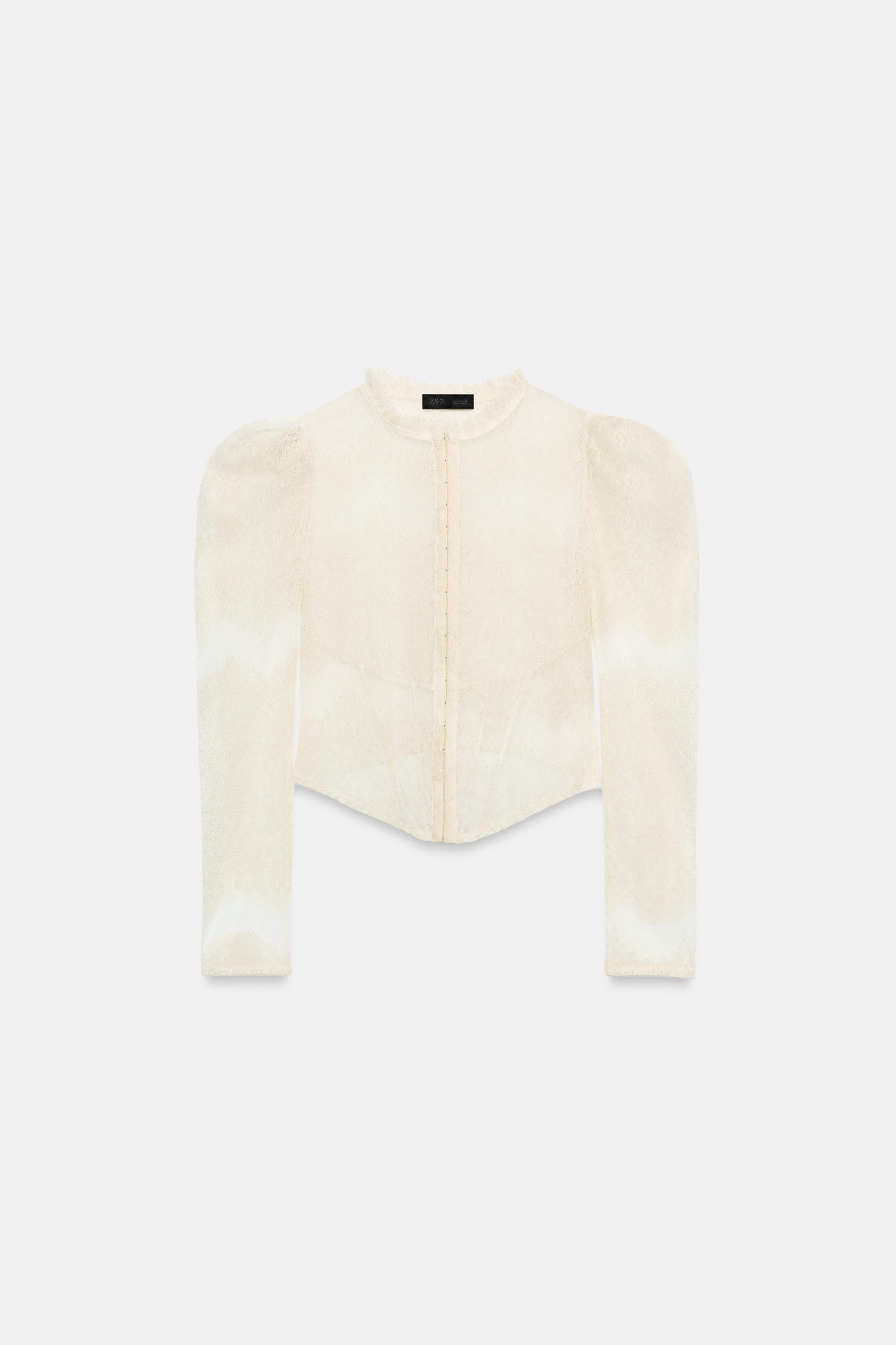 Lace Corset Jacket Top by Zara