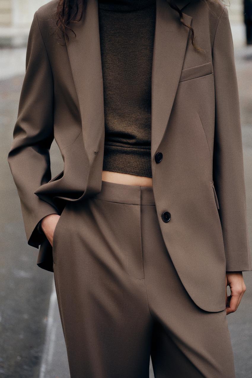 ZW COLLECTION オーバーサイズブレザー - ブラウン/モール | ZARA 