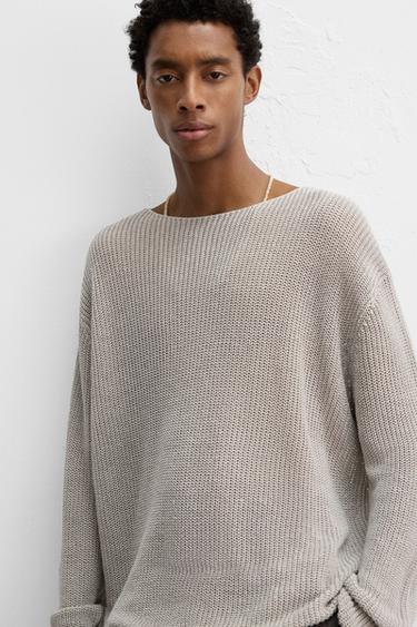 HEMP KNIT JUMPER - Stone by Zara - Image 4