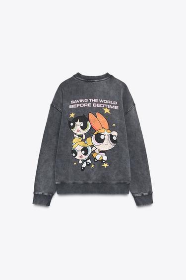 Zara THE POWERPUFF GIRLS™ WASHED EFFECT SWEATSHIRT - Anthracite grey