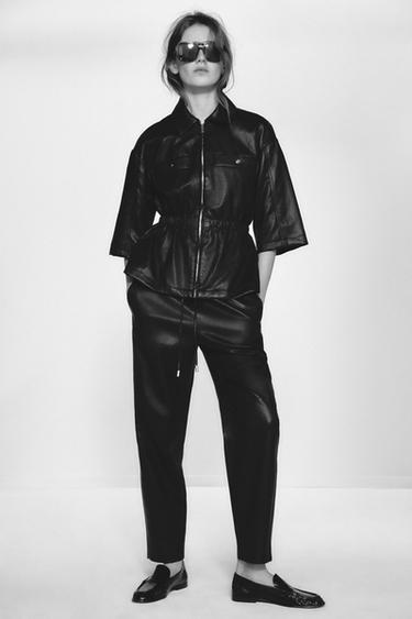 CHAQUETA EFECTO PIEL - Negro de Zara