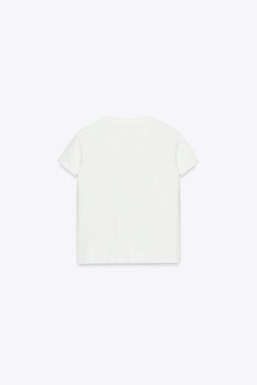 T-SHIRT WITH TEXTURED HEART - White by Zara - Image 5