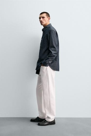 CHEMISE EN JEAN COUPE DÉCONTRACTÉE - Bleu de Zara - Image 3