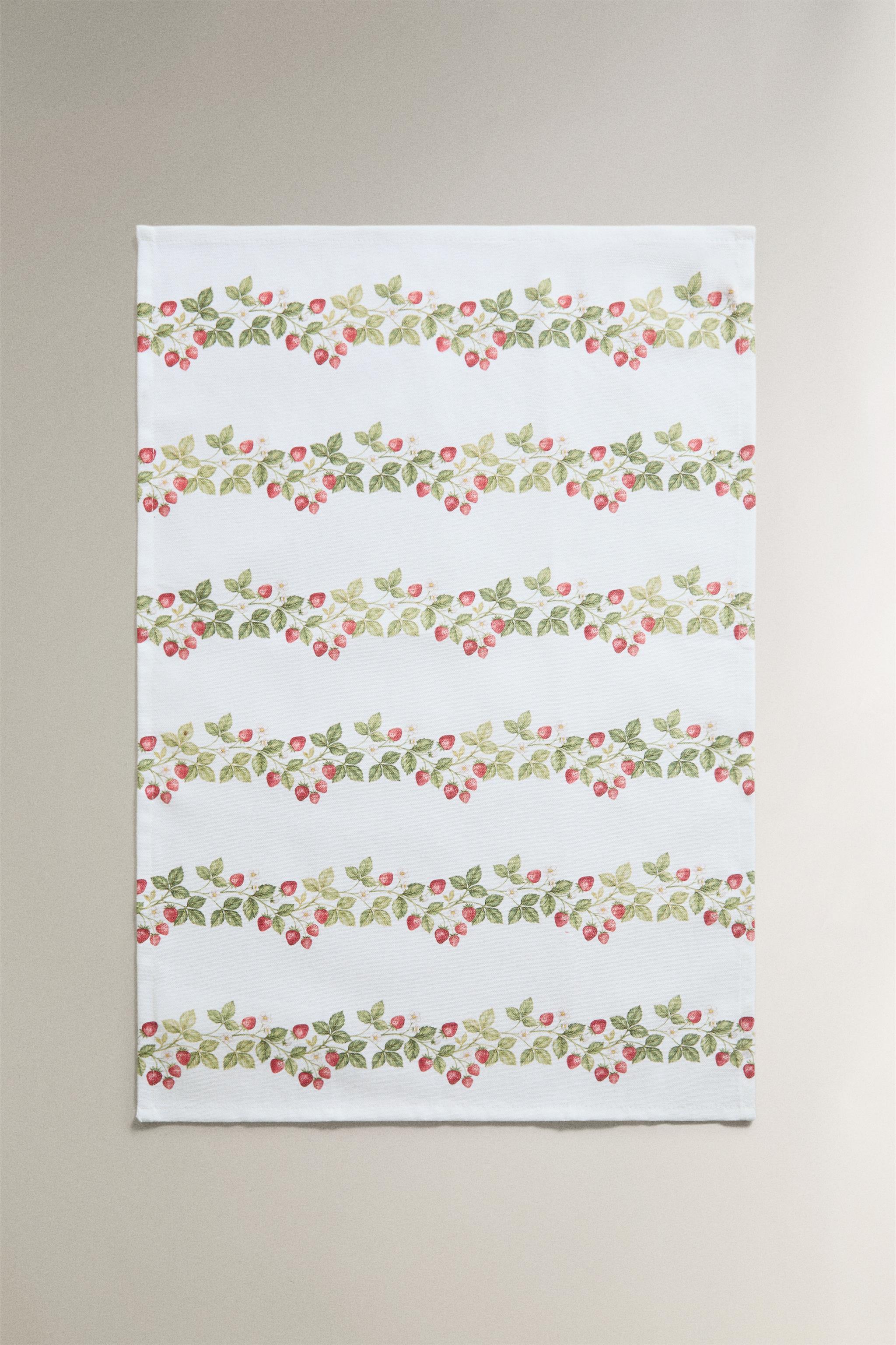 LOT TORCHONS CUISINE FLEURS (LOT DE 2