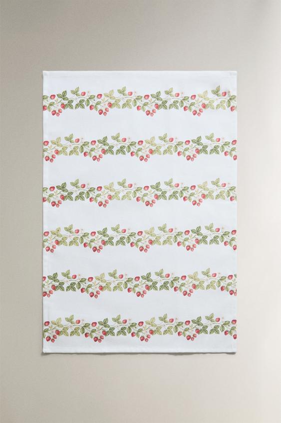 LOT TORCHONS CUISINE FLEURS (LOT DE 2) - Blanc / Rouge de Zara - Image 2