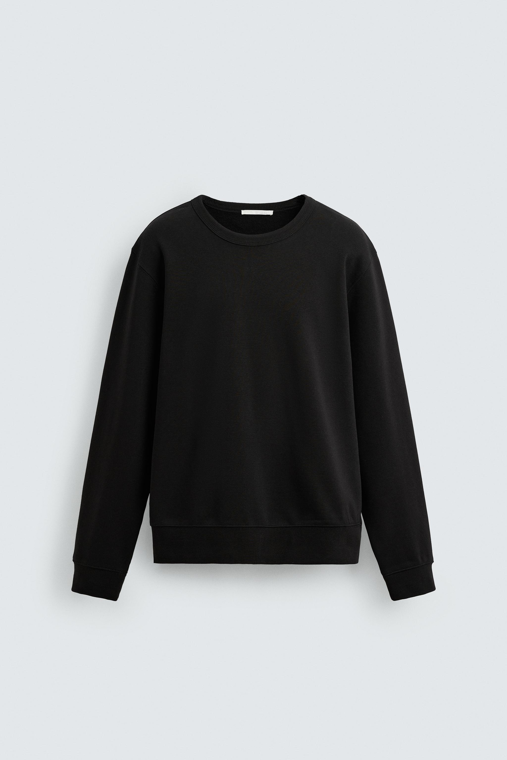 ベーシッククルーネックスウェットシャツ - ブラック | ZARA