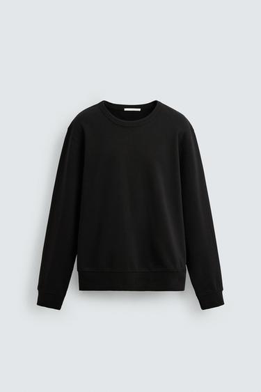 BASIC CREW NECK SWEATSHIRT - Black by Zara - Image 5