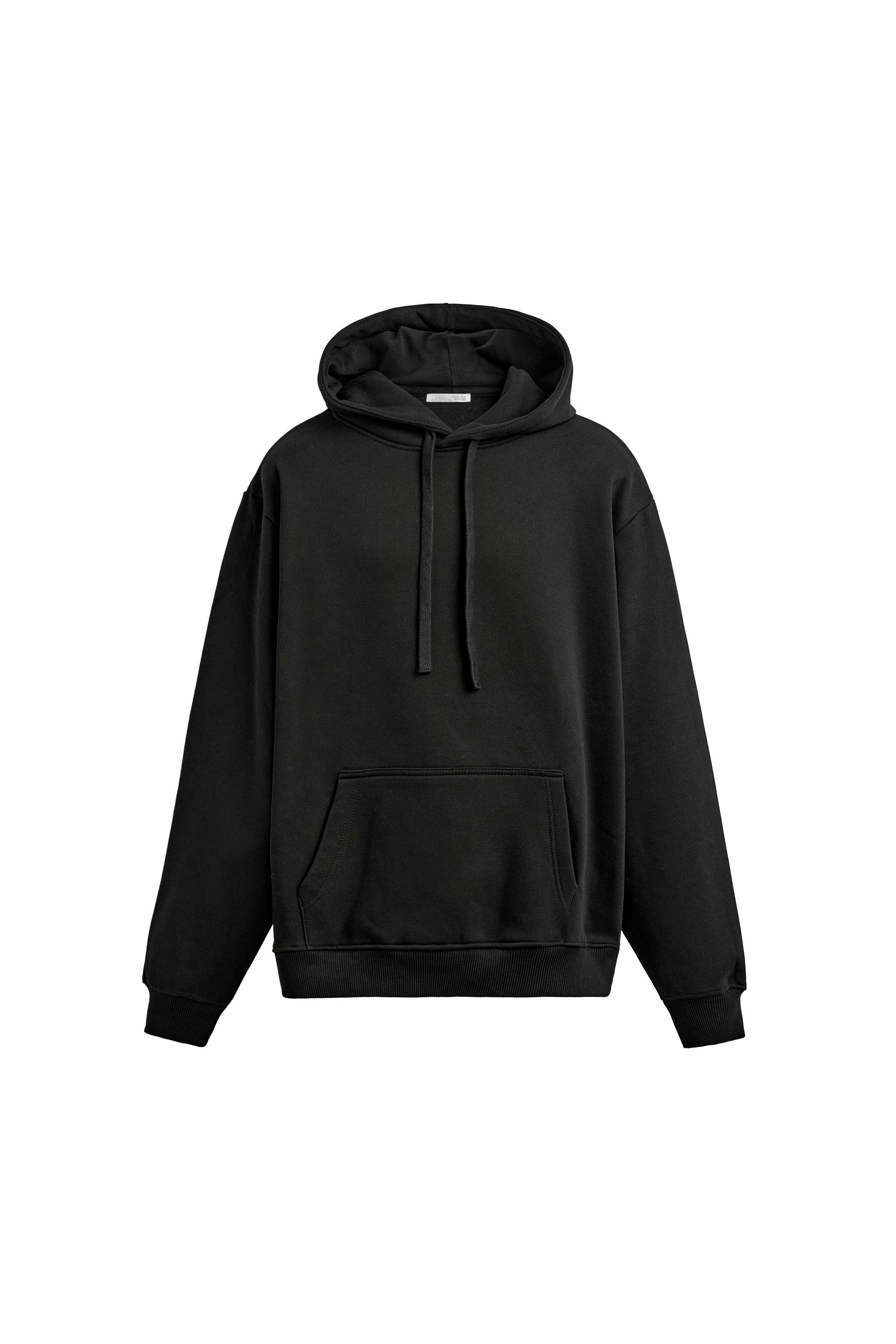 BASIC HEAVYWEIGHT HOODIE SWEATSHIRT - Black | ZARA United States