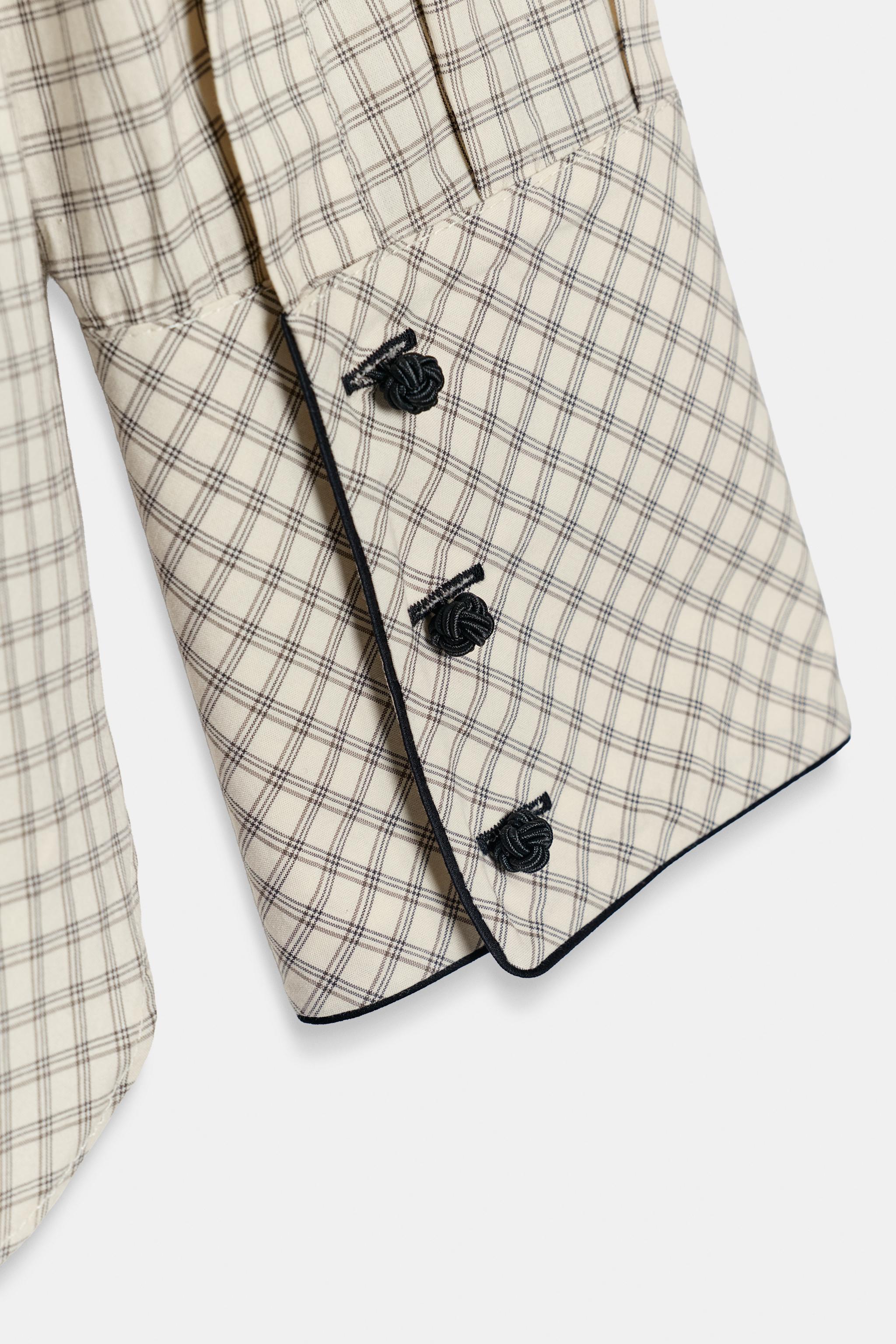 ZW COLLECTION CONTRAST COLLAR CHECKED SHIRT