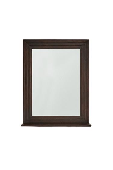 Zara WOODEN WALL MIRROR - Light beige