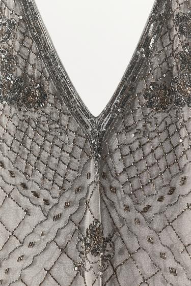 ROBE EN TULLE BRODÉE ET FANTAISIE - Argent de Zara - Image 8