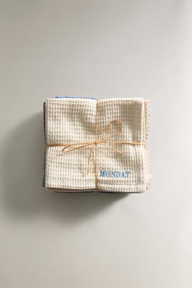 WEEKLY TEA TOWEL (SET OF 7) - Blue by Zara - Image 4