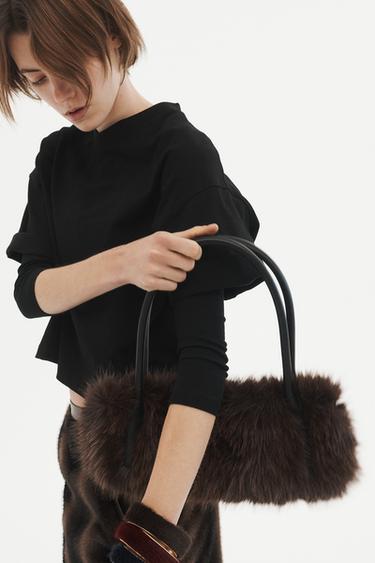 LIMITED EDITION FAUX FUR SHOULDER BAG - Brown by Zara - Image 0