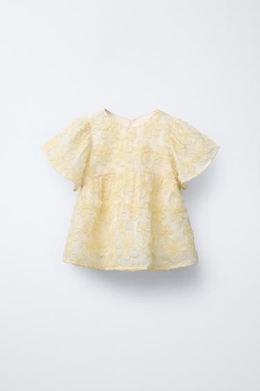BLUSE MIT BLUMEN - Hellgelb von Zara - Bild 0