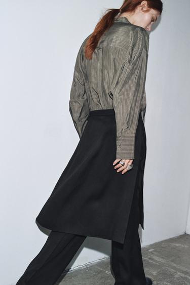 PANTALON DROIT PARÉO ZW COLLECTION - Noir de Zara - Image 2