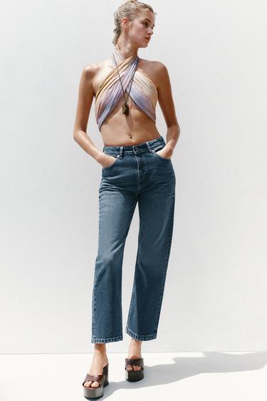 Zara Z1975 SLIM FIT HIGH-WAIST JEANS - Blue