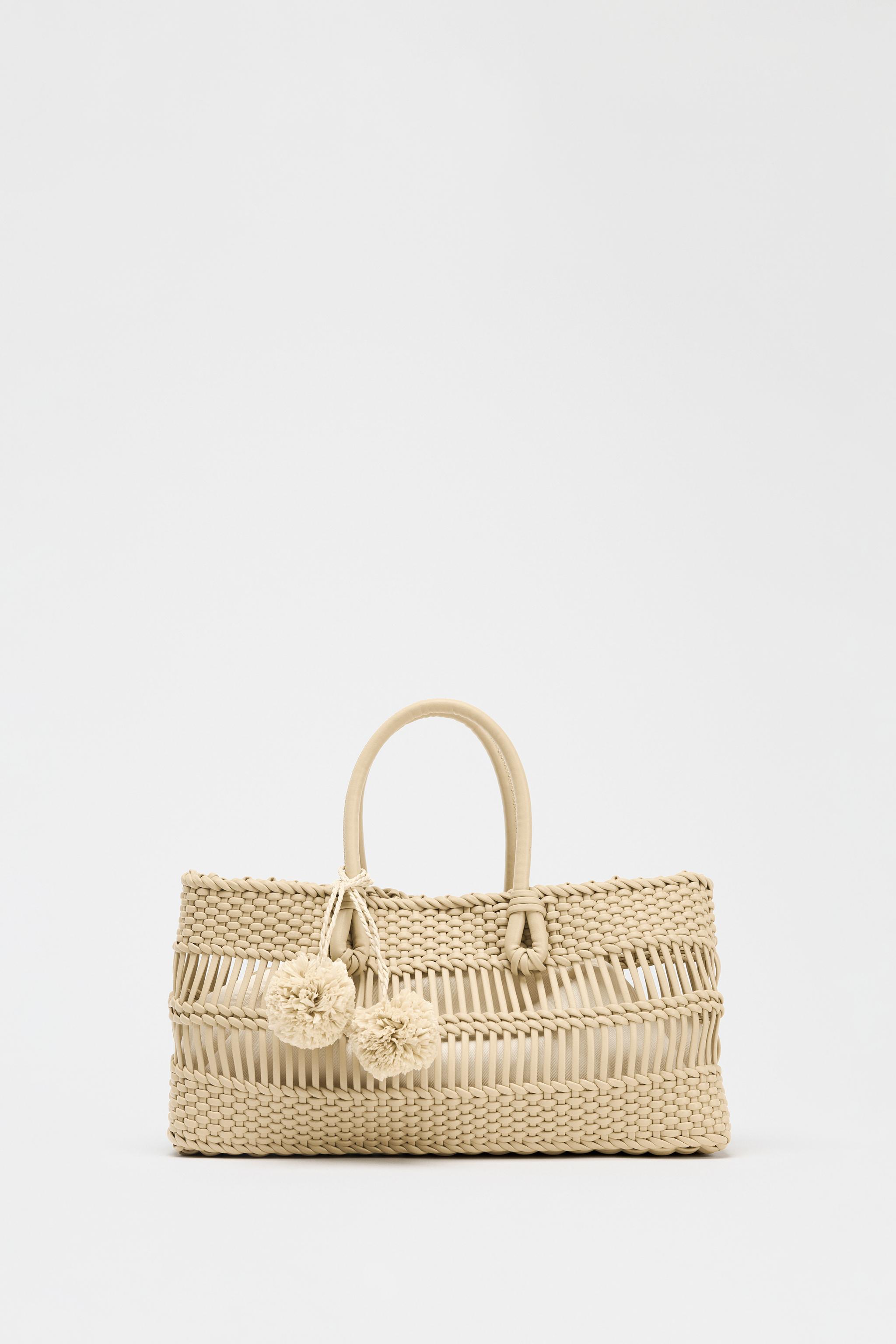 お歳暮 のし 編み込みハンドバッグ - ベージュ | ZARA Japan / 日本 ウィッグ・エクステ