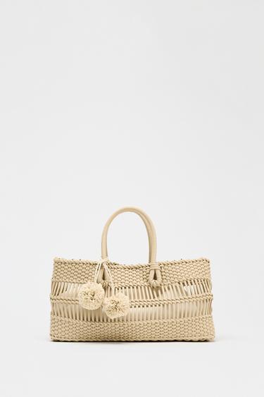 BRAIDED HANDBAG - Beige by Zara